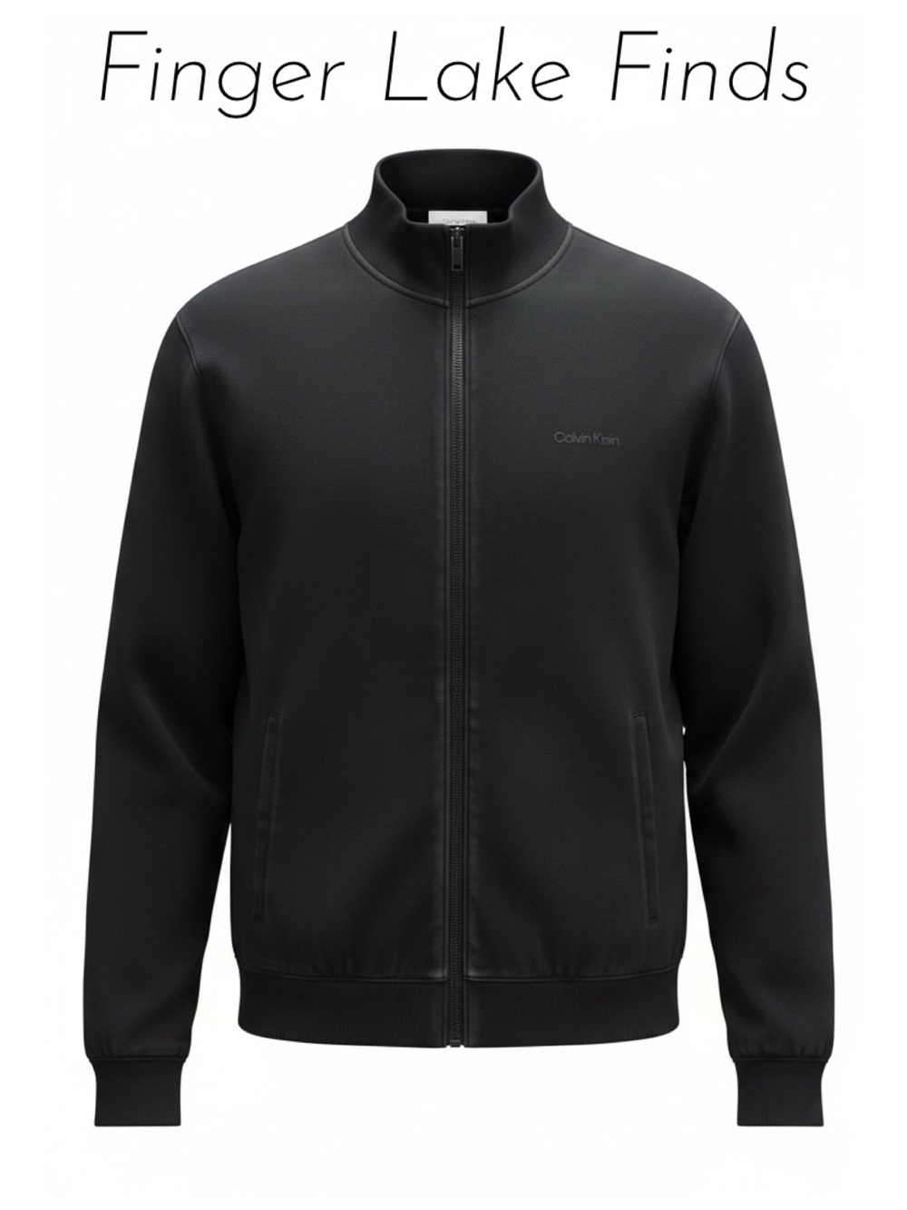 Calvin Klein Men's Black Zip Front Jacket,L
